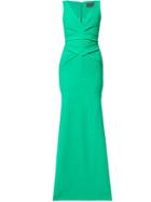 Greta Constantine V Neck Long Dress - Green