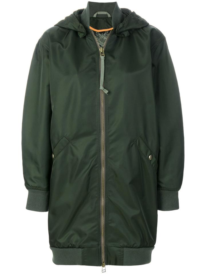 Mr & Mrs Italy Detachable Hood Midi Coat - Green