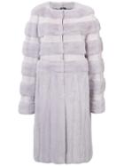 Oscar De La Renta Mid-length Fur Coat - Pink & Purple