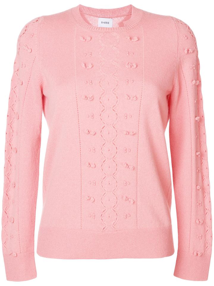 Barrie Frayed Knit Jumper - Pink & Purple