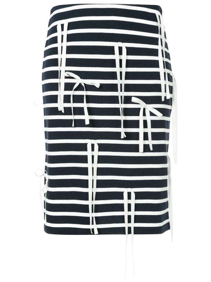 Goen.j Ribbon-embellished Jersey Skirt - Blue