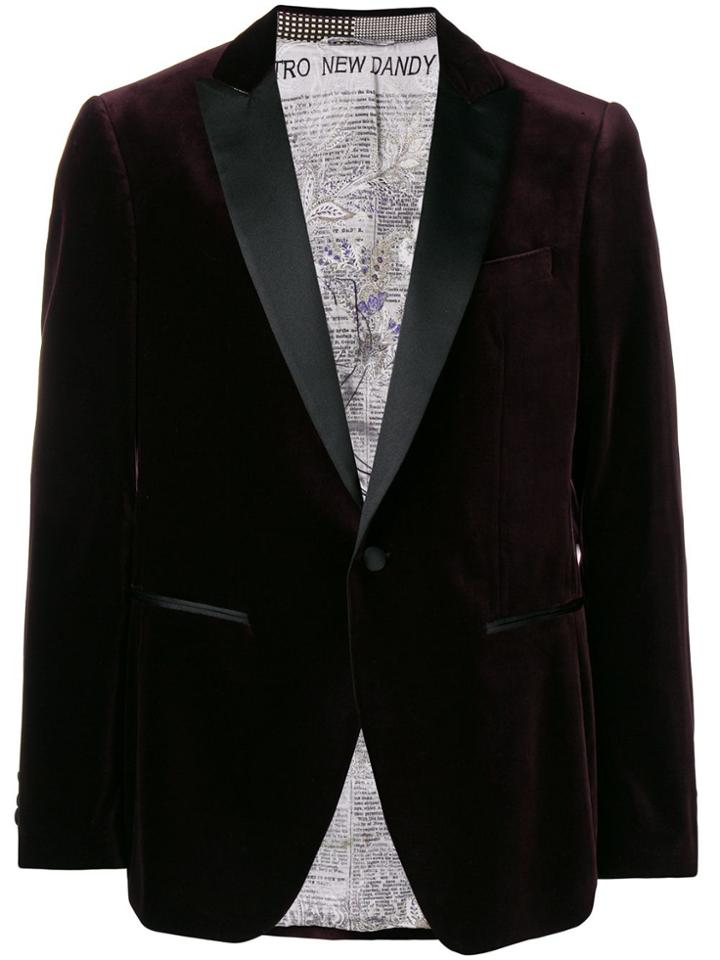Etro Velvet Tuxedo Jacket - Pink & Purple