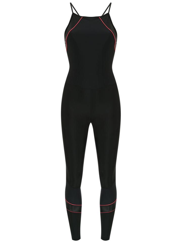 Track & Field Neon Jumpsuit - Black