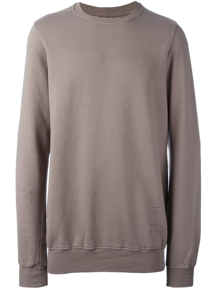 Rick Owens Drkshdw Crew Neck Sweatshirt, Men's, Size: Medium, Grey, Cotton