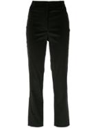 Egrey Velvet Effect Skinny Trousers - Black