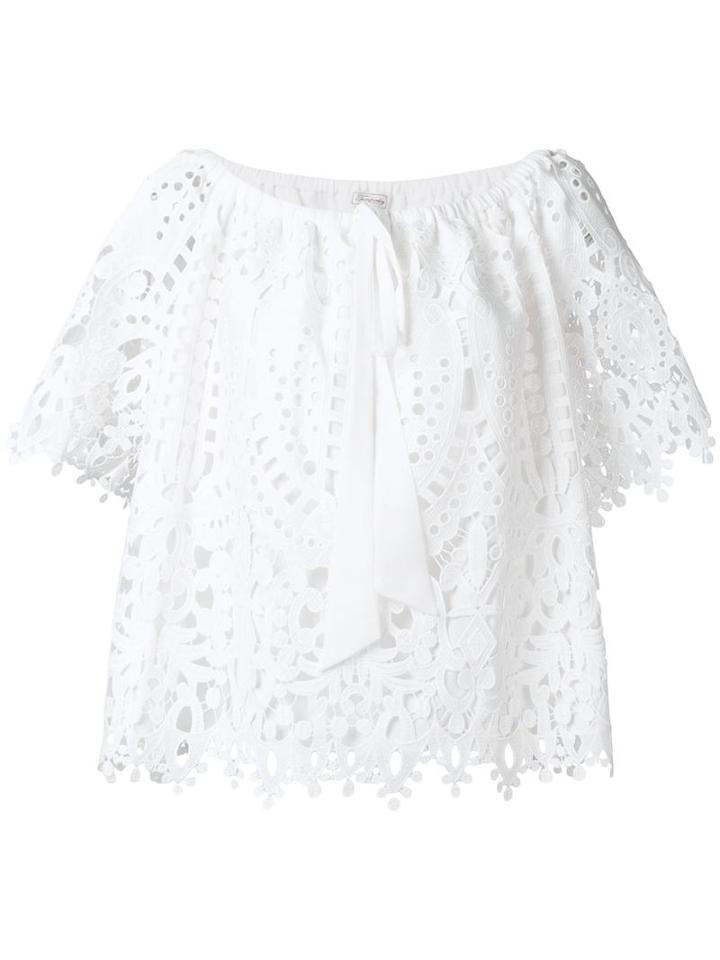 Temperley London Berry Lace Top, Women's, Size: 10, White, Polyester/spandex/elastane