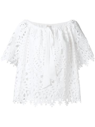 Temperley London Berry Lace Top, Women's, Size: 10, White, Polyester/spandex/elastane