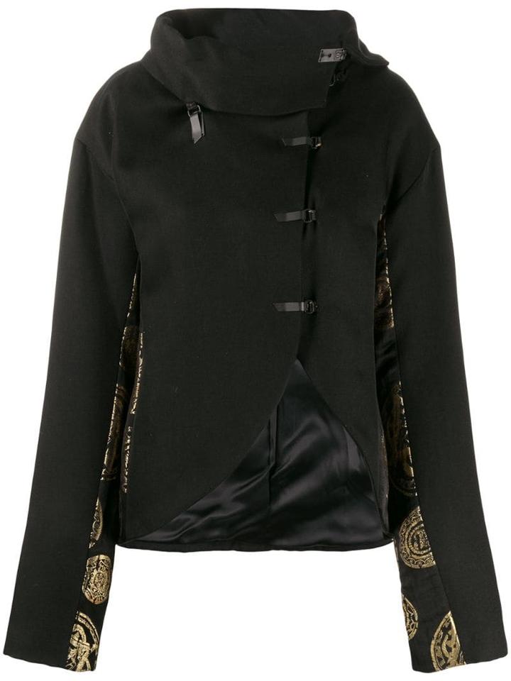Romeo Gigli Pre-owned 1998 Jacquard Details Asymmetric Jacket - Black