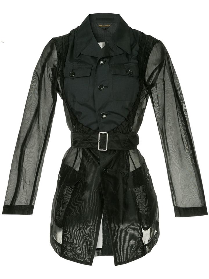 Comme Des Garçons Vintage Belted Trench Coat - Black