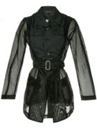 Comme Des Garçons Vintage Belted Trench Coat - Black