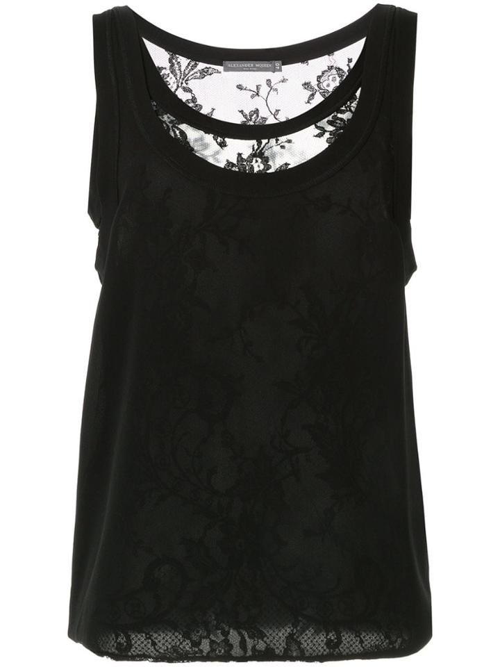 Alexander Mcqueen Layered Lace Vest Top - Black