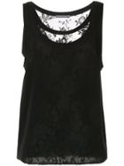 Alexander Mcqueen Layered Lace Vest Top - Black