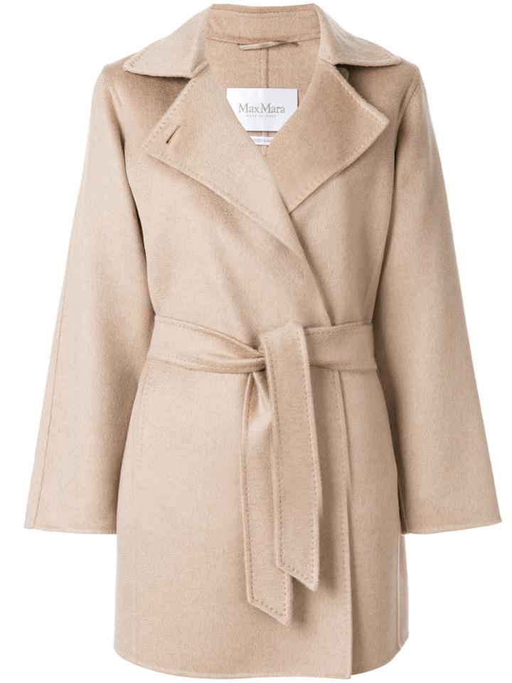Max Mara Wrap-around Coat - Nude & Neutrals
