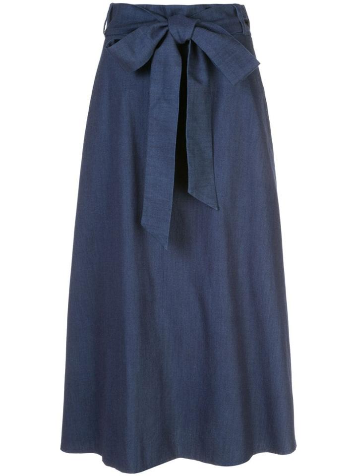 Tibi Tie Waist A-line Skirt - Blue