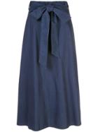 Tibi Tie Waist A-line Skirt - Blue