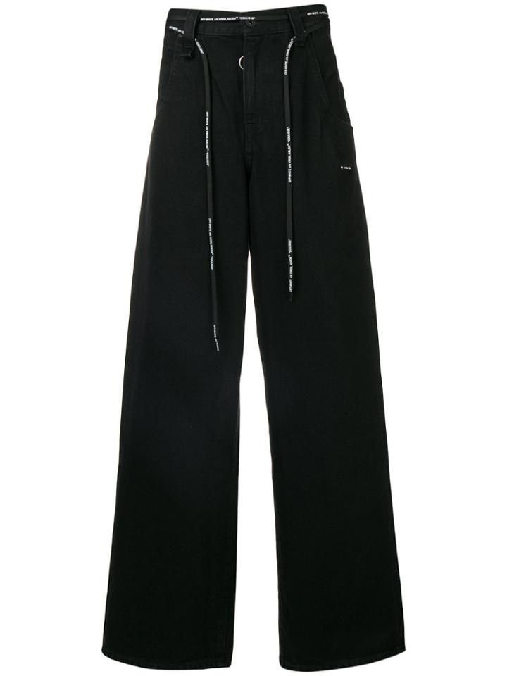 Off-white Logo Drawstring Jeans - Black