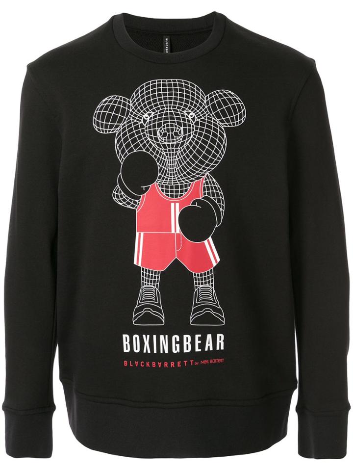 Blackbarrett Boxing Bear Print Sweatshirt