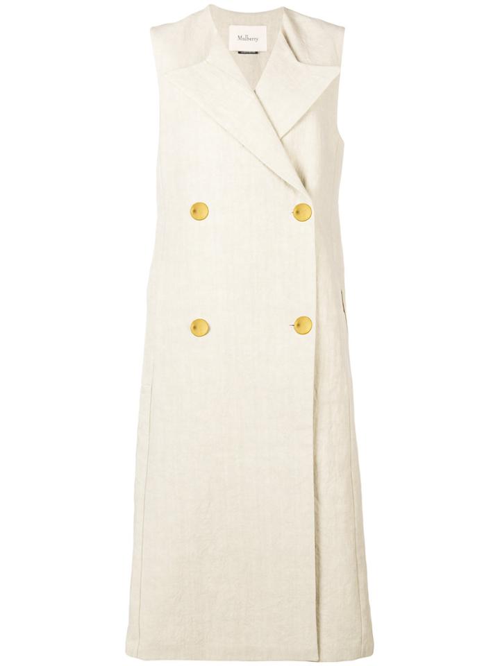 Mulberry Long Double Breasted Gilet - Nude & Neutrals