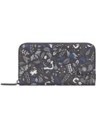 Fendi Printed Zip Around Wallet - Black