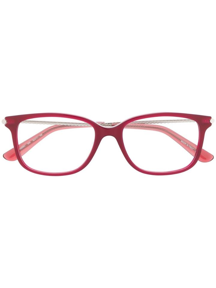 Bottega Veneta Eyewear Square Frame Glasses - Red
