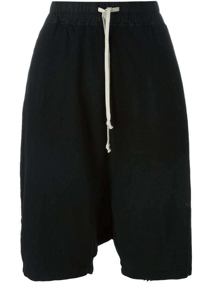Rick Owens Drkshdw Drop Crotch Shorts, Women's, Size: Medium, Black, Cotton