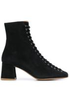 By Far Lace Up Ankle Boots - Black