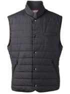 Brunello Cucinelli Padded Vest, Men's, Size: Xl, Grey, Silk/wool