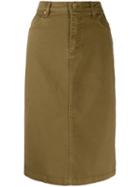 Aspesi High-waisted Denim Skirt - Brown