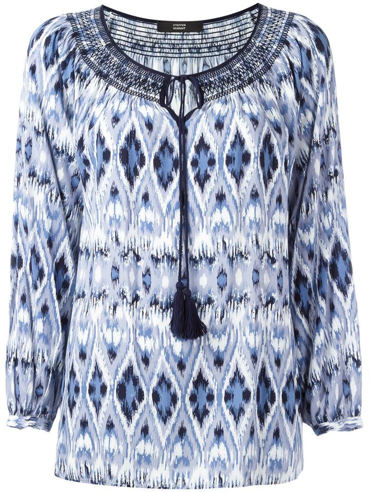 Steffen Schraut Patterned Blouse, Women's, Size: 38, Blue, Viscose