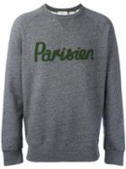 Maison Kitsuné 'parisien' Printed Sweatshirt, Men's, Size: Small, Grey, Cotton