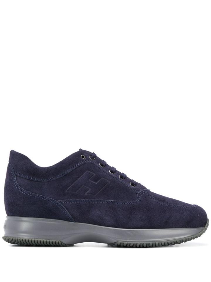 Hogan Logo Stamp Low Top Sneakers - Blue