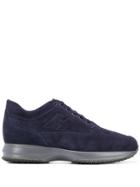 Hogan Logo Stamp Low Top Sneakers - Blue