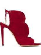 Aquazzura Pasadena Sandals, Women's, Size: 38, Red, Leather/suede