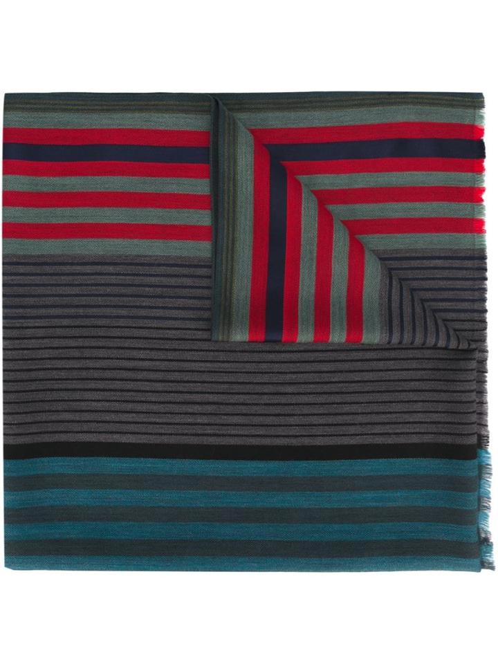 Paul Smith Striped Scarf, Men's, Silk/wool