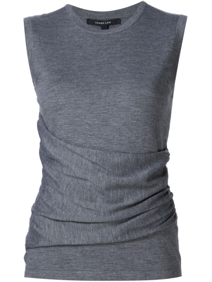 Derek Lam Sleeveless Gathered Top With Side Detail - Grey