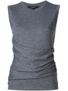 Derek Lam Sleeveless Gathered Top With Side Detail - Grey