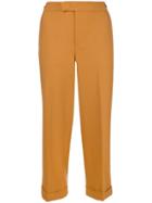 Twin-set Cropped Tailored Trousers - Yellow & Orange