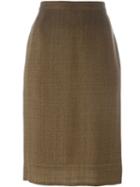 Prada Vintage Classic Pencil Skirt, Women's, Size: 44, Brown