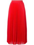 Red Valentino Long Pleated Mesh Skirt