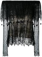 Alexander Mcqueen Lace Off The Shoulder Top - Black