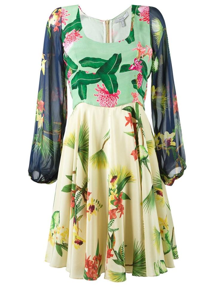 Isolda Floral Print Silk Dress, Women's, Size: 40, Silk