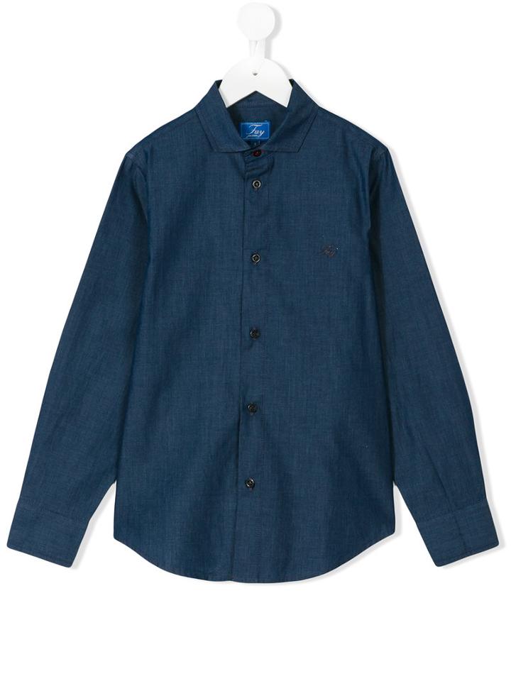 Fay Kids - Chambray Shirt - Kids - Cotton - 8 Yrs, Blue