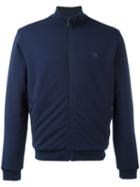 Z Zegna Zipped Bomber Jacket, Men's, Size: Small, Blue, Cotton/modal/spandex/elastane/polyester