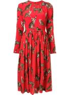 Dolce & Gabbana Cat Print Dress - Red