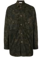 Faith Connexion Camouflage Leather Jacket - Green