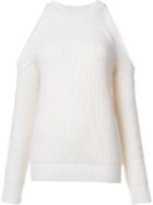 Derek Lam Cold Shoulder Ribbed Jumper, Women's, Size: Small, Nude/neutrals, Cashmere/merino