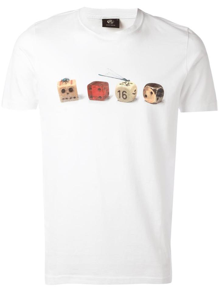 Ps By Paul Smith Multi-print T-shirt, Men's, Size: Large, White, Cotton
