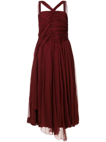 No21 Tuck Detail Dress - Red