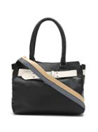 Mara Mac Leather Panelled Tote Bag - Black