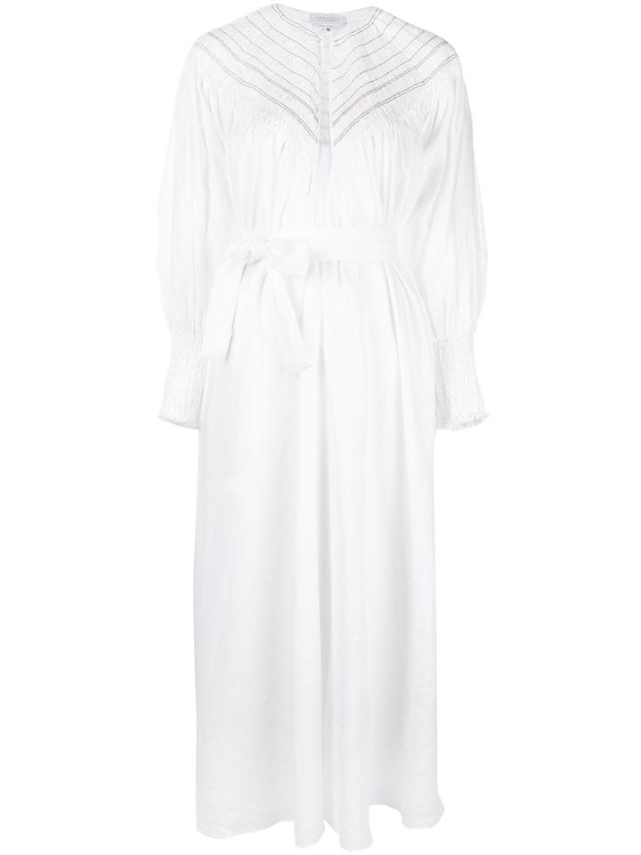 Gabriela Hearst Belted Poplin Dress - White